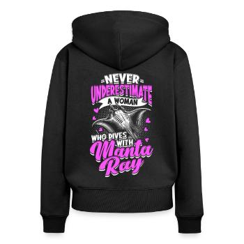 Manta rays, stingrays - Women's Premium Organic Zip Hoodie - black - Back - Julia (174cm)