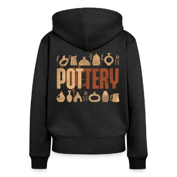 Pottery Ceramics Artist Pottery - Frauen Premium Bio Zip Hoodie - Schwarz - Hinten - Julia (174cm)