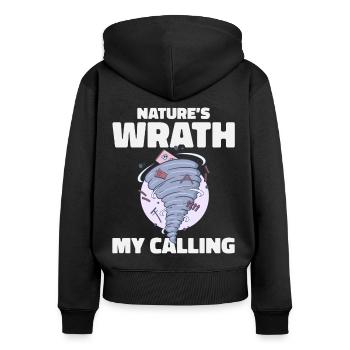 Storm Chasing: Nature’s wrath my calling - Women's Premium Organic Zip Hoodie - black - Back - Julia (174cm)
