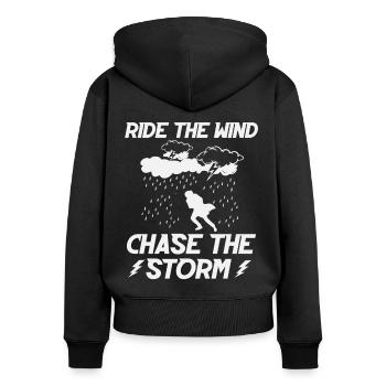 Wind Rider: Storm Chaser's Adventure - Women's Premium Organic Zip Hoodie - black - Back - Julia (174cm)