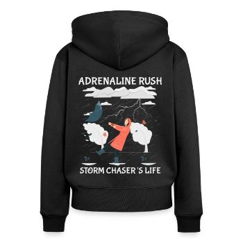 Storm Chasing: Adrenaline rush - Women's Premium Organic Zip Hoodie - black - Back - Julia (174cm)