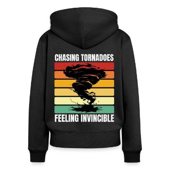 Storm Chasing: Feeling Invincible - Women's Premium Organic Zip Hoodie - black - Back - Julia (174cm)