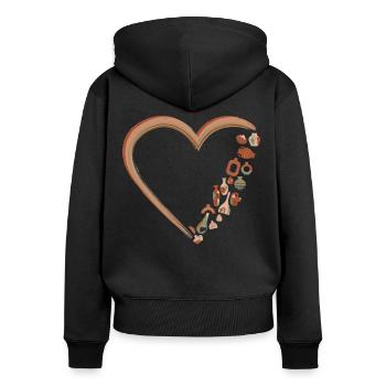Pottery Ceramics Artist Heart - Women's Premium Organic Zip Hoodie - black - Back - Julia (174cm)