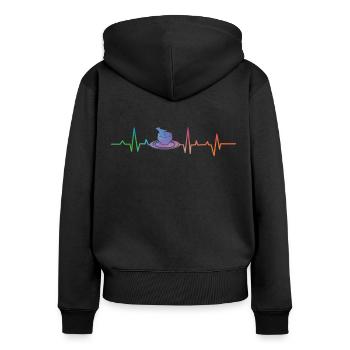 Pottery Ceramics Artist Heartbeat - Frauen Premium Bio Zip Hoodie - Schwarz - Hinten - Julia (174cm)