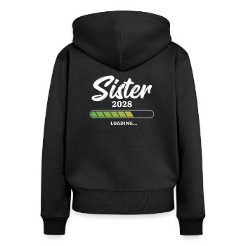 Sister Loading 2028 - Frauen Premium Bio Zip Hoodie - Schwarz - Hinten - Julia (174cm)