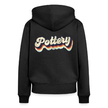 Pottery Ceramics Artist Retro - Frauen Premium Bio Zip Hoodie - Schwarz - Hinten - Julia (174cm)