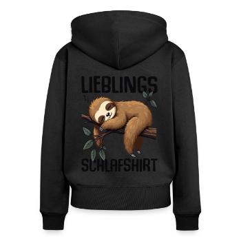 Favorite Sleep Shirt Late Riser Morning Grouches - Women's Premium Organic Zip Hoodie - black - Back - Julia (174cm)