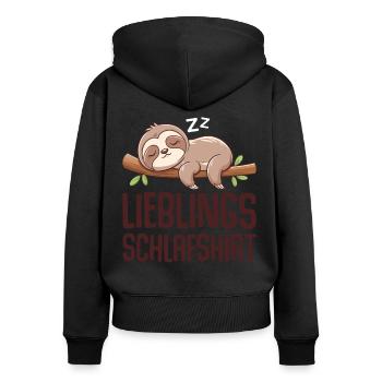 Favorite Sleep Shirt Late Riser Morning Grouches - Women's Premium Organic Zip Hoodie - black - Back - Julia (174cm)