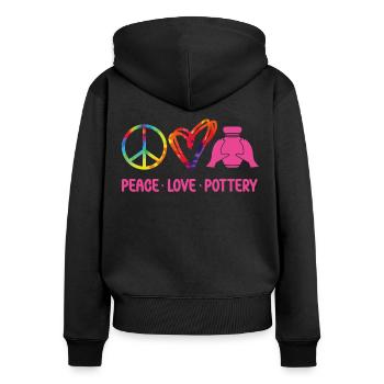 Pottery Ceramics Artist Tie Dye - Women's Premium Organic Zip Hoodie - black - Back - Julia (174cm)