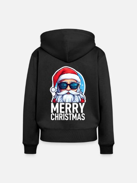 Weihnachtsmann - Frauen Premium Bio Zip Hoodie - Schwarz