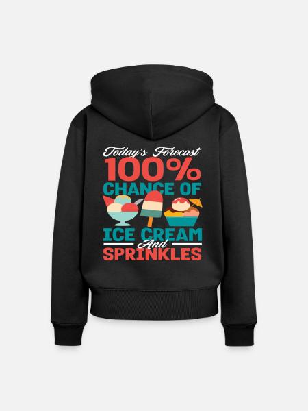 Eiscreme Liebhaber Eis Und Streusel - Frauen Premium Bio Zip Hoodie - Schwarz