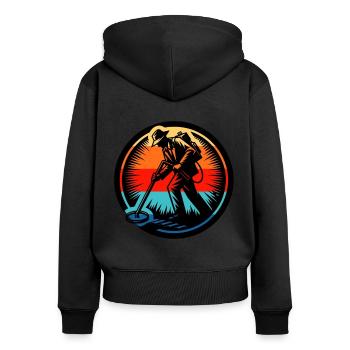 Sondeln Metalldetektor - Frauen Premium Bio Zip Hoodie - Schwarz - Hinten - Julia (174cm)