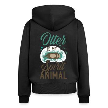 Otter Otter Is My Spirit Animal - Women's Premium Organic Zip Hoodie - black - Back - Julia (174cm)