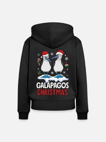 Galapagos Christmas - Frauen Premium Bio Zip Hoodie - Schwarz