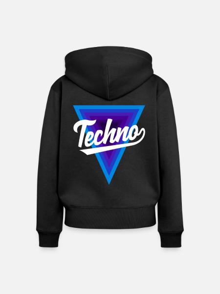 Techno Liebhaber Dreiecks-Design - Frauen Premium Bio Zip Hoodie - Schwarz