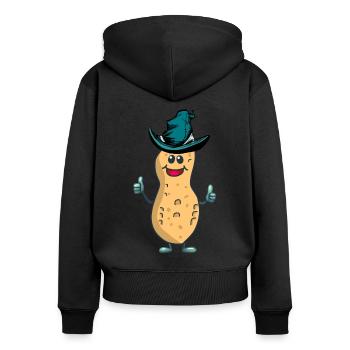 magical peanut peanuts nut nuts magic - Women's Premium Organic Zip Hoodie - black - Back - Julia (174cm)
