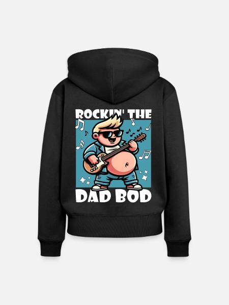 ROCKEN DES DAD-KÖRPERS - Frauen Premium Bio Zip Hoodie - Schwarz