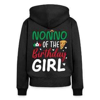 Nonno de la fille d’anniversaire - Sweat à capuche zippé Premium bio Femme - noir - Dos - Julia (174cm)