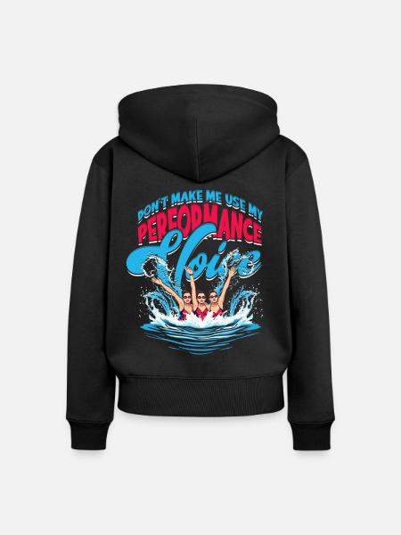 Synchronschwimmen Performance Voice - Frauen Premium Bio Zip Hoodie - Schwarz