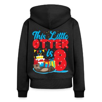 Anniversaire de la loutre Cette petite loutre - Sweat à capuche zippé Premium bio Femme - noir - Dos - Julia (174cm)