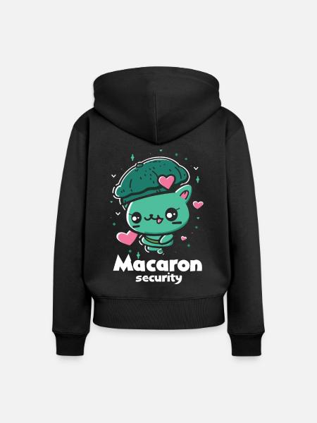 Macaron-liebhaber Macaron Baker - Frauen Premium Bio Zip Hoodie - Schwarz