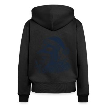 oie de Noël avec des guirlandes lumineuses maladroite - Sweat à capuche zippé Premium bio Femme - noir - Dos - Julia (174cm)