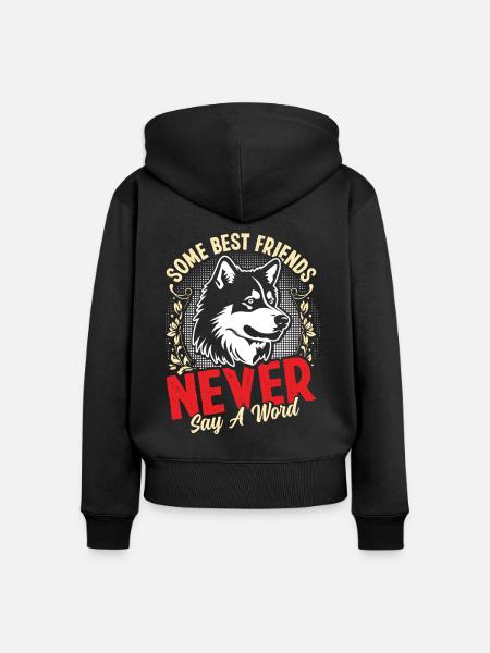 Alaskan Klee Kai - Frauen Premium Bio Zip Hoodie - Schwarz