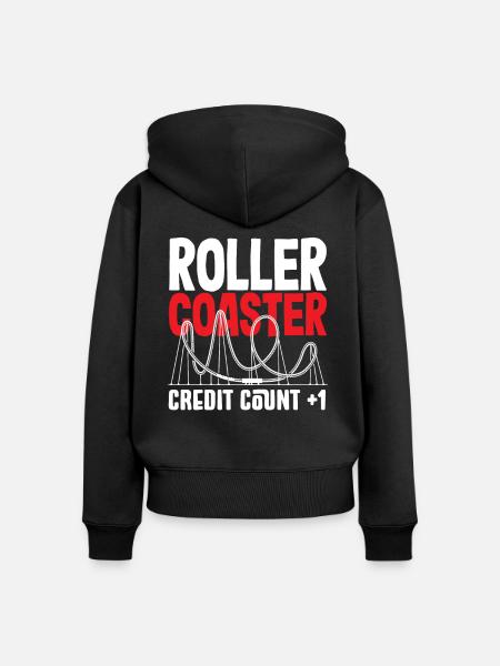 Achterbahn Kredit Zähler +1 - Frauen Premium Bio Zip Hoodie - Schwarz