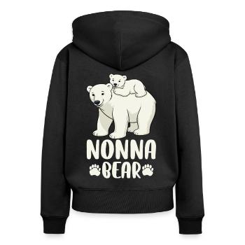 Ours Nonna - Sweat à capuche zippé Premium bio Femme - noir - Dos - Julia (174cm)