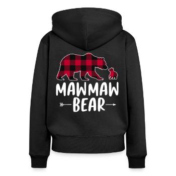 Ours Mawmaw - Sweat à capuche zippé Premium bio Femme - noir - Dos - Julia (174cm)