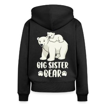 Big Sister Bear - Women's Premium Organic Zip Hoodie - black - Back - Julia (174cm)