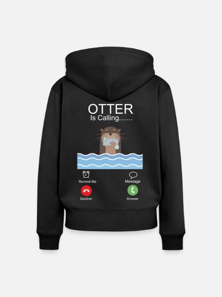 Otter Phone Display Otter Is - Frauen Premium Bio Zip Hoodie - Schwarz