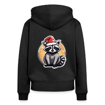 Weihnachten - Frauen Premium Bio Zip Hoodie - Schwarz - Hinten - Julia (174cm)