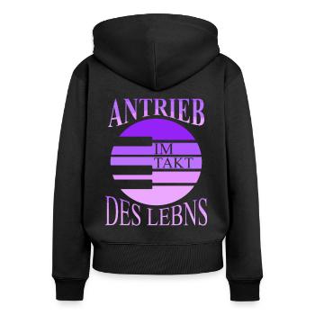 Klavier Pianist Antrieb Takt Des Lebens Piano - Frauen Premium Bio Zip Hoodie - Schwarz - Hinten - Julia (174cm)