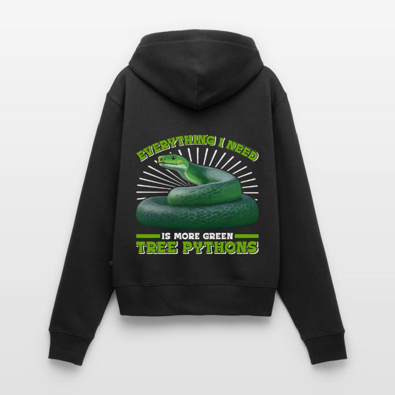 Green Tree Python Women's Premium Organic Zip Hoodie