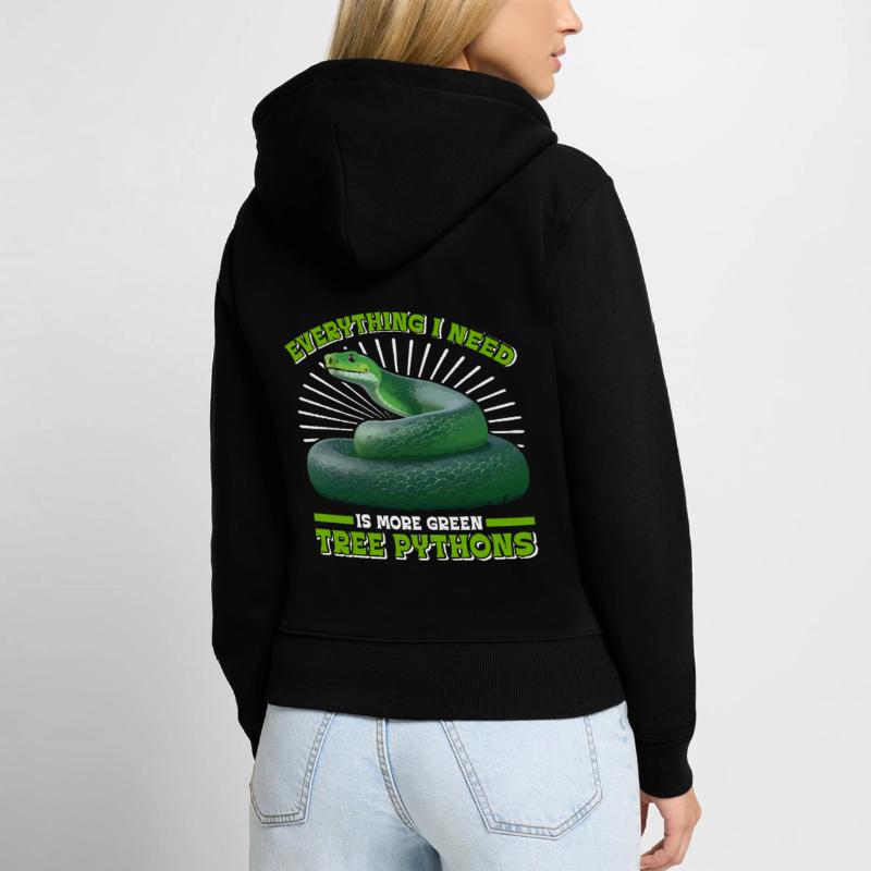 Green Tree Python Women's Premium Organic Zip Hoodie