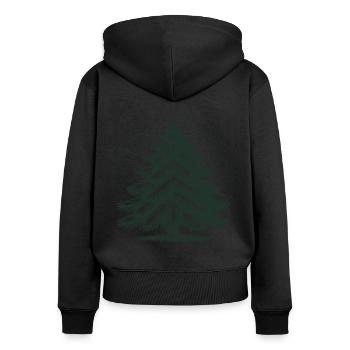 Weihnachtlicher Tannenbaum Illustration - Frauen Premium Bio Zip Hoodie - Schwarz - Hinten - Julia (174cm)