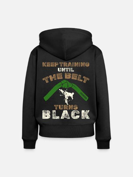 Schwarzer Gürtel: Motivation Kampfkunst Taekwondo - Frauen Premium Bio Zip Hoodie - Schwarz