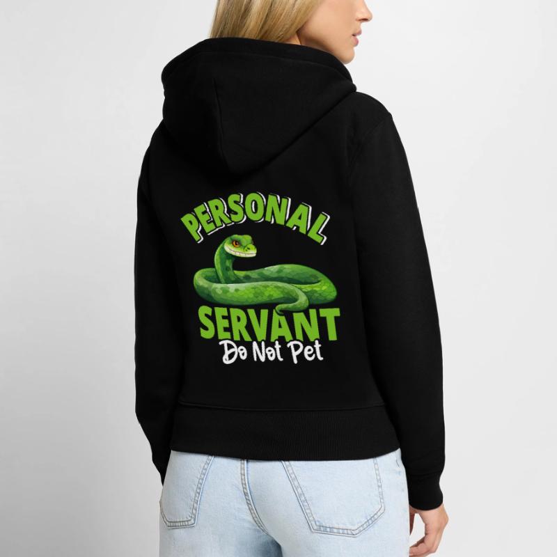 Python arborescent vert Sweat à capuche zippé Premium bio Femme