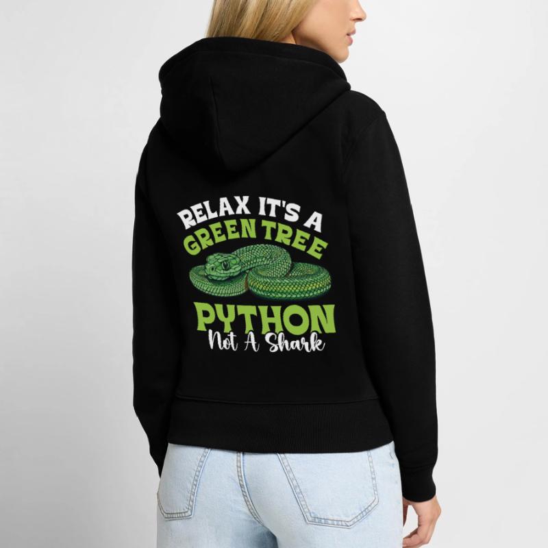 Green Tree Python Women's Premium Organic Zip Hoodie
