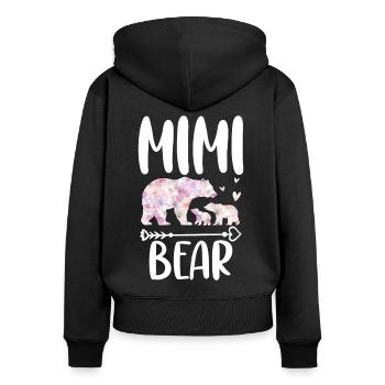 Mimi Bear - Women's Premium Organic Zip Hoodie - black - Back - Julia (174cm)