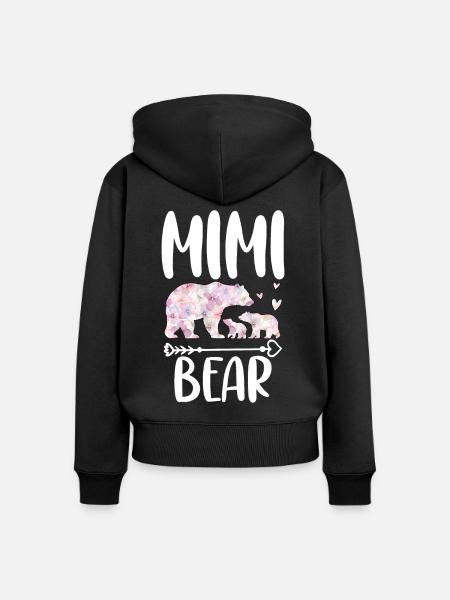 Mimi Bear - Frauen Premium Bio Zip Hoodie - Schwarz