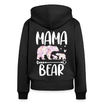 Maman Ours - Sweat à capuche zippé Premium bio Femme - noir - Dos - Julia (174cm)