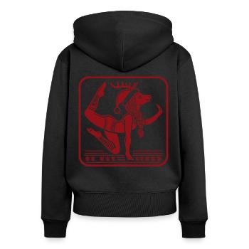 Drôle Yoga Renne Noël - Sweat à capuche zippé Premium bio Femme - noir - Dos - Julia (174cm)