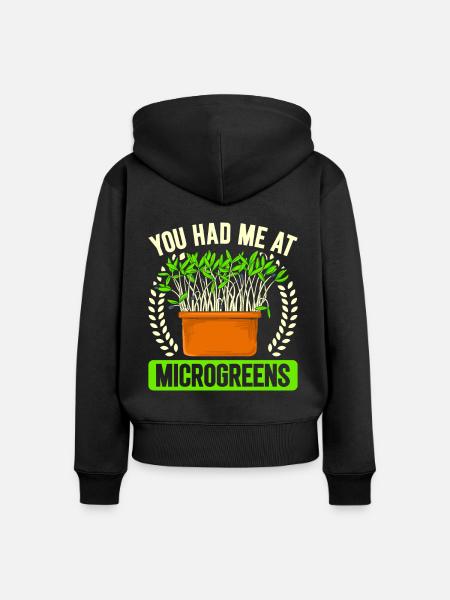 Microgreens Microgreen - Frauen Premium Bio Zip Hoodie - Schwarz