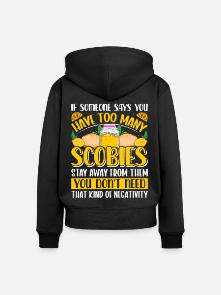 Kombucha Scoby fermented drinks - Frauen Premium Bio Zip Hoodie - Schwarz