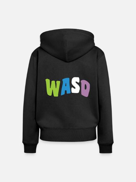 Groovy WASD Gaming - Frauen Premium Bio Zip Hoodie - Schwarz