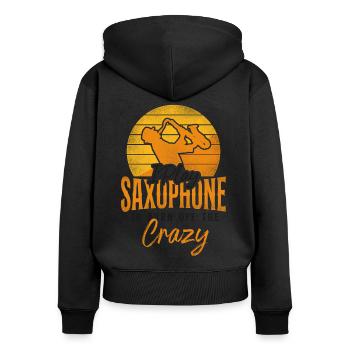 Saxophones I Play Saxophones To Burn - Women's Premium Organic Zip Hoodie - black - Back - Julia (174cm)
