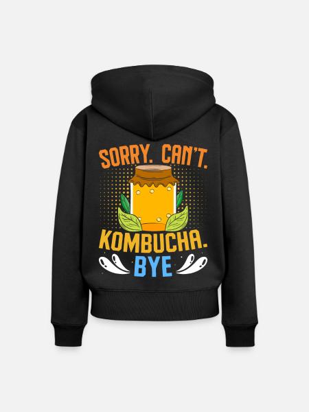 Kombucha Scoby fermented drinks - Frauen Premium Bio Zip Hoodie - Schwarz