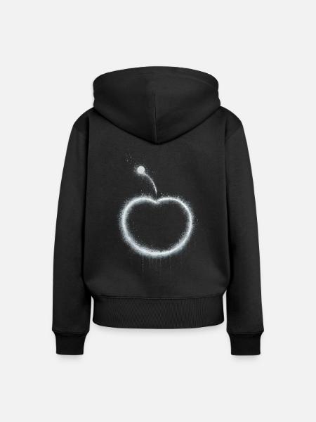 Apfel - Frauen Premium Bio Zip Hoodie - Schwarz